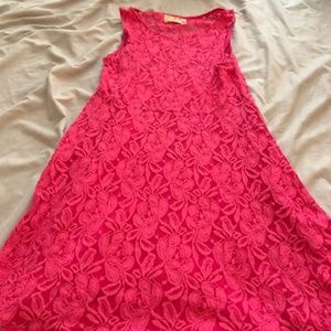 Free People Pink Miles of Lace Dress